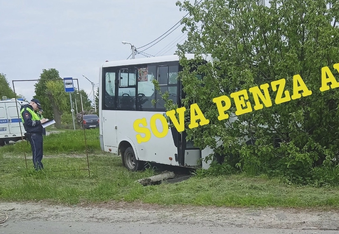 В Пензе маршрутка вылетела с дороги и врезалась в дерево