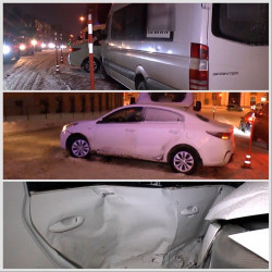 На улице Лермонтова в Пензе в ДТП с маршруткой пострадали семь человек