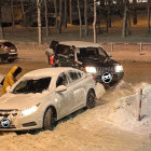 На улице Рахманинова в Пензе попали в аварию внедорожник и легковушка