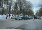 В Пензе образовалась огромная пробка из-за тройного ДТП