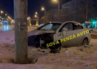 В Пензе в жесткой аварии разбилась легковушка. ВИДЕО