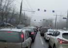 Водители застряли в гигантской пробке на улице Мира в Пензе