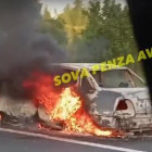 На въезде в Пензу сгорел легковой автомобиль. ВИДЕО