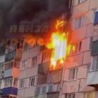 Очевидцы засняли жуткий пожар на проспекте Победы в Пензе