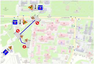 В Пензе перекрыли улицу Лермонтова