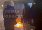 В Пензе прямо во время движения загорелся новый автобус