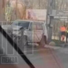 В Пензе внедорожник размазало об бетонный столб