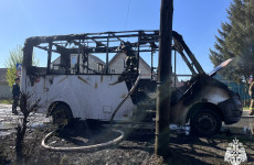 В Кузнецке Пензенской области дотла сгорела маршрутка