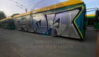 Ночью в Пензе вандалы разрисовали новый троллейбус