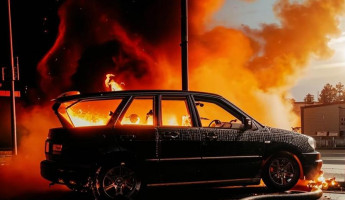 В Никольске Пензенской области сгорел легковой автомобиль