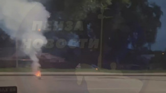 В Пензе мужчина устроил фейерверк посередине дороги