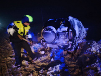 Снегопады в Пензенской области: автоинспекторы вытаскивают машины из сугробов