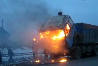 На трассе в Пензенской области сгорел «КамАЗ»