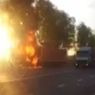Пензенцы засняли шокирующее видео с огненной фурой около Чемодановки 