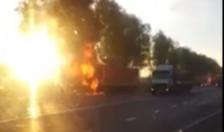 Пензенцы засняли шокирующее видео с огненной фурой около Чемодановки
