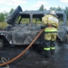 В Пензенской области на дороге «Русский Камешкир-Пестровка» сгорел УАЗ