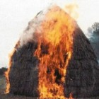 В Белинском районе возле села Пушанино сгорело 17 тюков сена