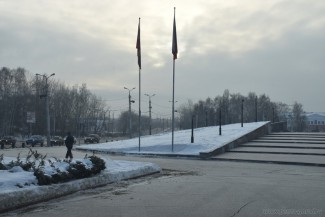 Территорию у памятника Победы полностью очистили и подготовили к 23 февраля 