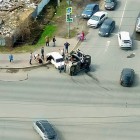 «Мясная» авария в Терновке. Иномарка перевернулась на бок, «пятерку» отбросило назад