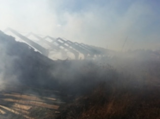 Серьезный пожар в Бессоновском районе тушили 16 человек 