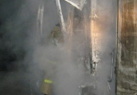 В Пензе на Минской дотла выгорела кабина многотонной фуры