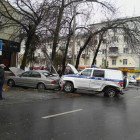 В Пензе на перекрестке столкнулись три автомобиля, маршрутка и машина ППС