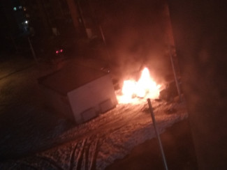 В Пензе на улице Ново-Казанской сгорел легковой автомобиль. ВИДЕО