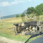 В Пензенском районе произошло серьезное ДТП. Перевернулся грузовик