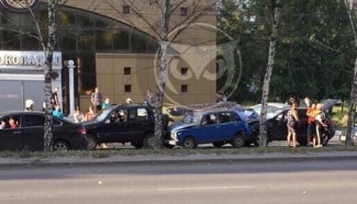 Момент столкновения четырех машин в пензенском Арбеково попал на видео