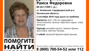 В Пензенской области исчезла 80-летняя пенсионерка