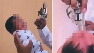 После стрельбы на свадьбе мужчина засунул пистолет в рот младенцу