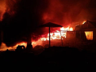 С крупным пожаром в Пензенской области боролись 14 человек