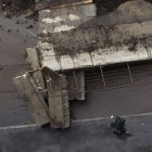 В Пензе на улице Тамбовской из-за ливня обрушилась бетонная огромная плита