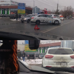 В Пензе улица Суворова встала в пробке из-за аварии с такси