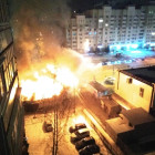 В Пензе огонь уничтожил торговый павильон