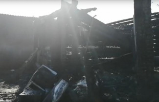 Появилось видео с места пожара с семью погибшими в Пензенской области