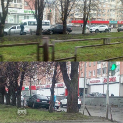 В центре Пензы легковушка протаранила дорожное ограждение