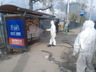 В Пензе снова продезинфицировали тротуары и остановки