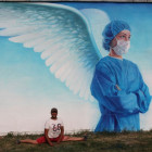 В Пензе восстановили граффити с медиком-ангелом
