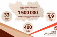За 2020 год МФЦ оказала более чем 1,5 млн услуг жителям Пензенской области
