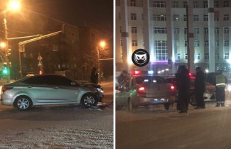 Момент тарана машины ДПС в Пензе попал на видео