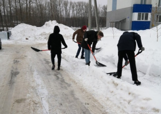 Пензенские студенты очистили от снега пешеходные дорожки