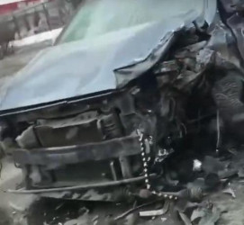 Последствия жуткого столкновения двух легковушек в Пензе попали на видео