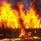 В Пензе на ГПЗ загорелся автобус