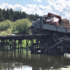 В Пензенской области под грузовиком обрушился мост. ФОТО