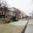 На улице Московской в Пензе готовят основание для мощения плиткой