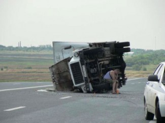 Под Пензой перевернулся грузовик «ГАЗ»