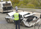 Появились шокирующие фото с места ДТП на Арбековском путепроводе в Пензе