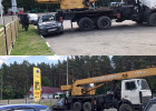 В Пензе легковушка угодила в жесткое ДТП с автокраном