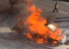 Маршрутка, полыхающая на проспекте Победы в Пензе, попала на видео